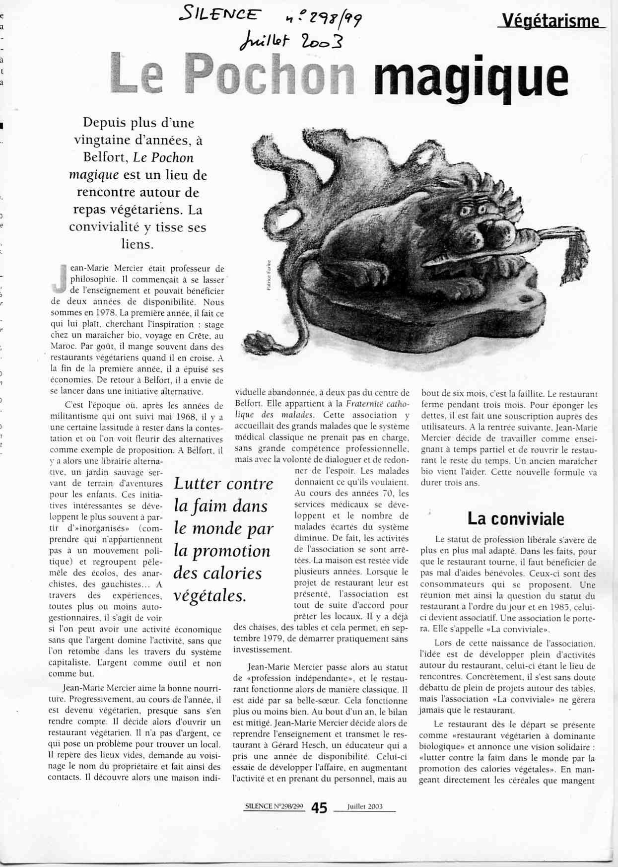 1ere page Le Pochon journal Silence